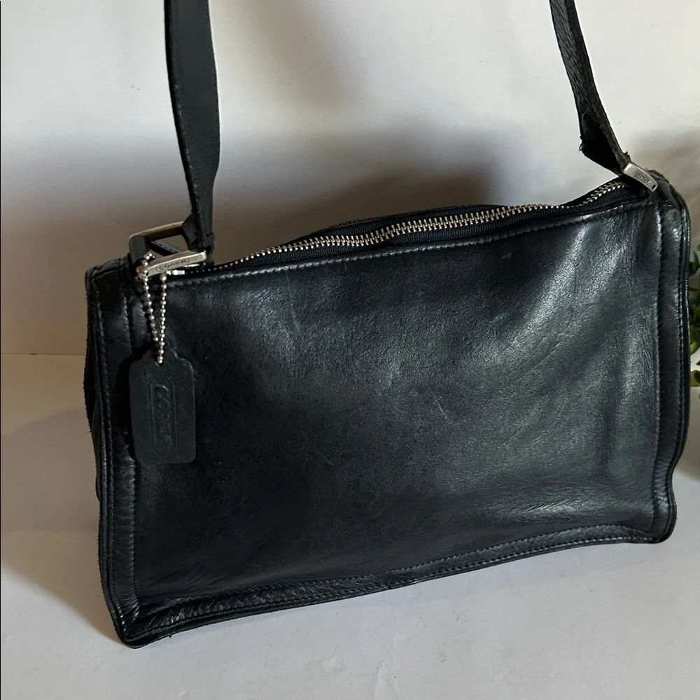 Black Leather Messenger Bag